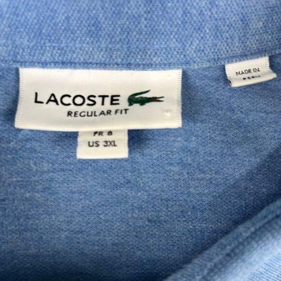 Men’s 3XL Lacoste Large Sky-Blue Piqué Polo Shirt – Excellent Condition - Picture 3 of 10